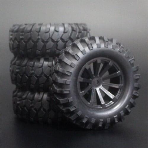 4x 1.9Inch 96mm Rubber Tires Plating Wheel Rims For D90 D110 SCX10 CC01 RC Rock Crawler Truck Climbing Off-Road Car