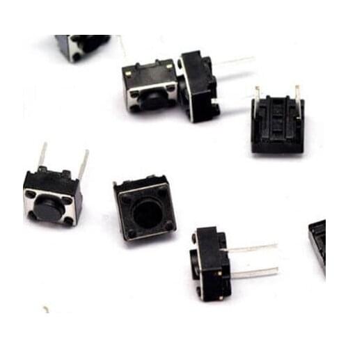 50PCS 6x6x4.3 6x6x5.0MM Momentary Tactile Tact Push Button Switch 2 Pin DIP