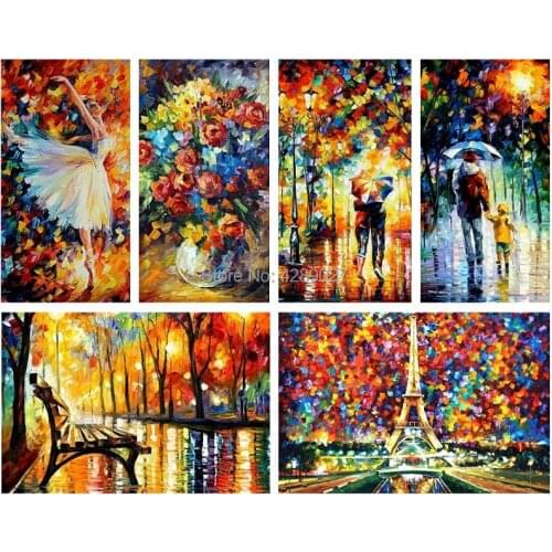 5D DIY Full Drill Square Round Diamond Painting Kit, Street View Cross Stitch, Diamond Embroidery Wall Painting Home Decor NEW