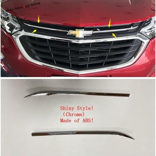 Car Exterior Kit Front UP Grille Grill Lid Decoration Cover Trim For Chevrolet Equinox 2017 - 2021 ABS Chromium Accessories