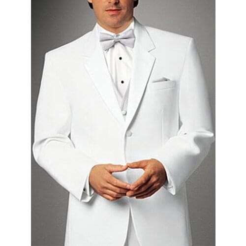 CUSTOM MADE WHITE WEDDING TUXEDOS FOR MEN, BESPOKE WHITESUITS WITH SILVER VEST