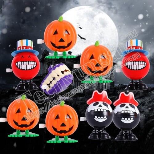 50piece/lot free shipping Halloween jumping pumpkin Halloween Halloween Childrens Day toys Skull horror twist clockwork props