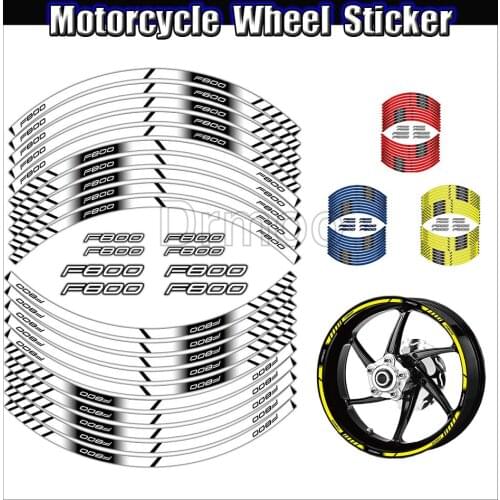 Motorcycle Parts Sticker Edge Outer Auto Tire Rim Strips Stickers Wheel Decals Set For BMW F800 F800GS F800GT F800R ABS