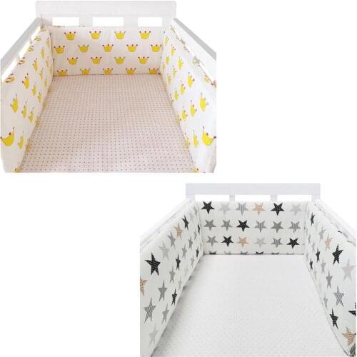 Baby Nursery Nordic Stars Design Baby Bed Thicken Bumper One-piece Crib Around Cushion Cot Protector Pillows Newborns Room Decor