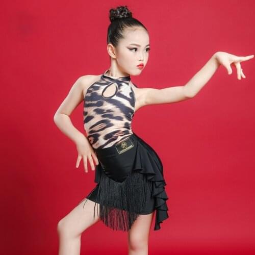 Children Summer Latin Dance Practice Dress Professional Competition Performance Clothing Girls Split Dance Skirt Suit