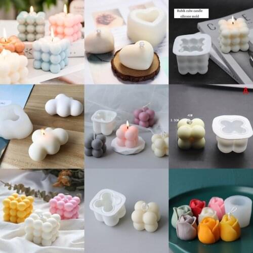 DIY Candles Mould Soy Wax Candle Mold Hand-made Aromatherapy Plaster Candle 3D Silicone Mold Soy Aroma Wax Soap Candles Mold