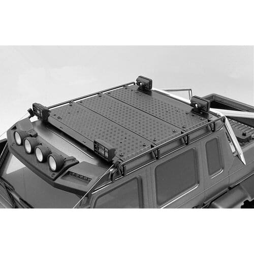 Crawler Rc Toy Car Part Metal Roof Rack With Lights For 1/10 Scale Remote Control Car Traxxass Trx6 6X6 G63 Truck Accessories