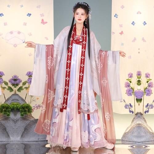 XinHuaEase Hanfu Womens Chinese National Folk Style Ancient Dresses Outfits Dance Costume Clothes Traditional Skirts Cosplay