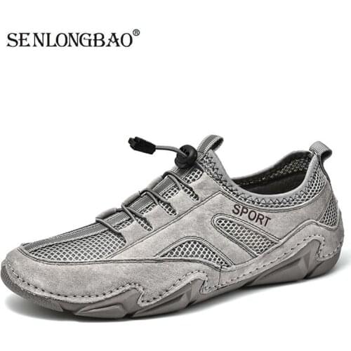 New Mens Casual Shoes Fashion Comfortable Mens Shoes Breathable Mesh Men Sneakers Handmade Outdoor Flat Shoes Big Size 38-48