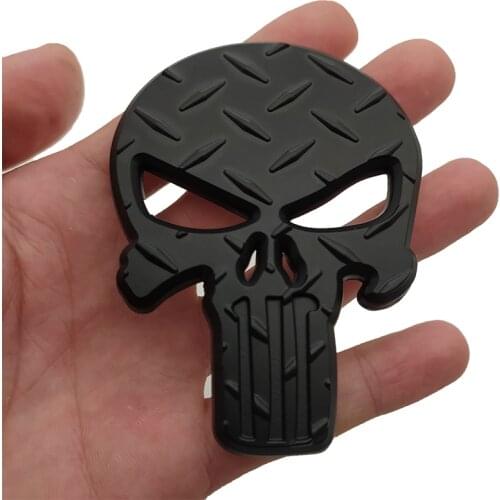 3D Metal The for Punisher Skull Skeleton Car Motorcycle Body Emblem Badge Fashion Decoration Automobile Styling Car accessories