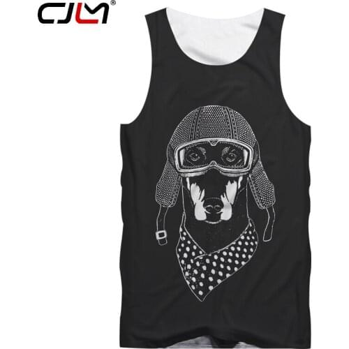 CJLM Fashion Man Tank Top 3D Dog Funny Streetwear Mens Whole body printing Oversized Tracksuit