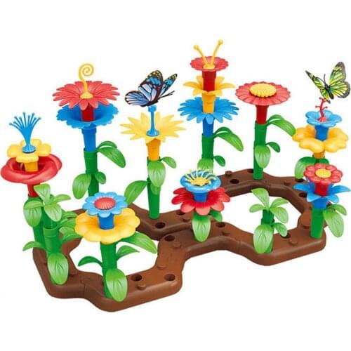 New Garden Building Brick Toy Set DIY Educational Colorful Flower Arrangement Toys Stacking Game Pretend Play Toy Set Kids Gift