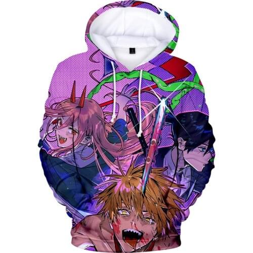 2021 New Chainsaw Hoodies Anime Men/Women Sweatshirts Chainsaw Man Hoody Kawaii Boy/Girl Polluvers Children lovely Clothes Tops