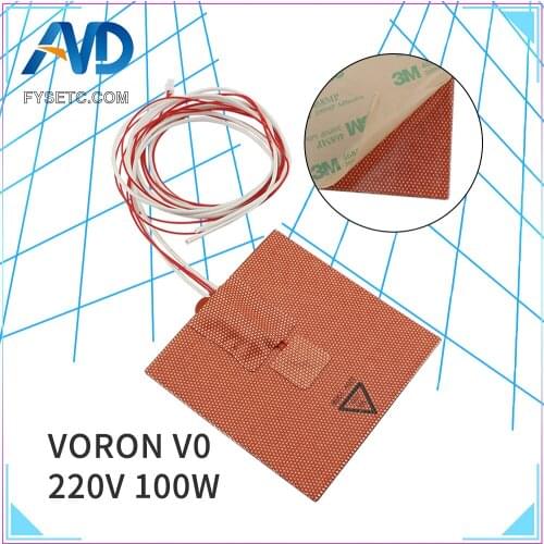 FYSETC Voron V0 3d Printer Heated Bed Full Kit AC 110/220V 100W Silicone Bed PEI Sheet