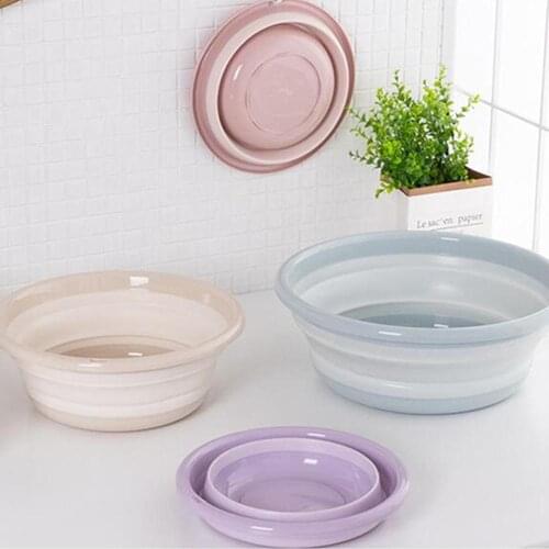 Portable Folding Bucket Camping Washbasin Folding Basin Silicone Washbasin Collapsible Fishing Car Wash Bucket Cleaning Supplies
