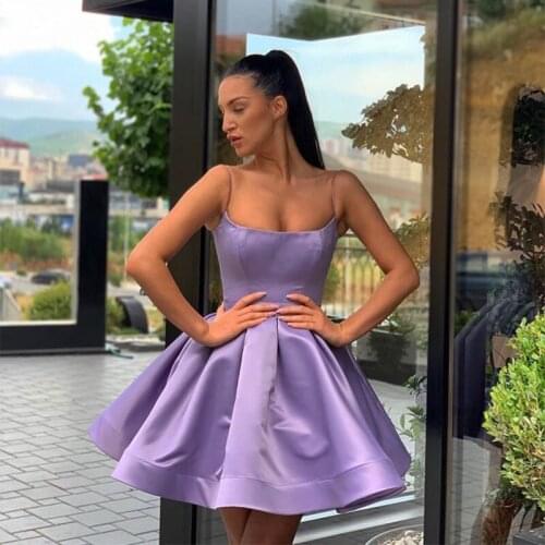 Simple Mini Short Graduation Homecoming Dresses Draped Skirt 2021 Short Purple Prom Cocktail Party Dress Vestido De Fiesta