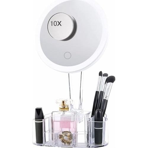 Lighted Makeup Mirror,Led Lights 10X Magnifying Detachable Light Up Mirror Makeup Mirror With Led Mirrors Standing Mirror Touch