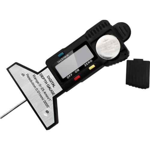 1pc LED Digital depth gauge tyre tread depth caliper 0-25.4mm For Car motorcycle bicycle tire wear Measurer repair Tool