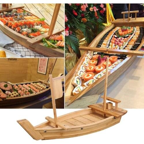 Japanese Cuisine Sushi Boats Cooking Tools Simple Sashimi Assorted Decor Handmade Wooden Boat Model Food Storage Tray Case Spot