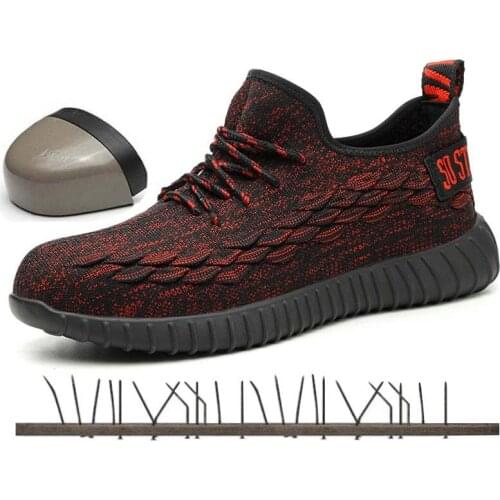 Construction Work Safety Shoes Steel Toe Cap Men Breathable Prevent Piercing Protective Boots Male Sneaker Anti-smashing Shoes