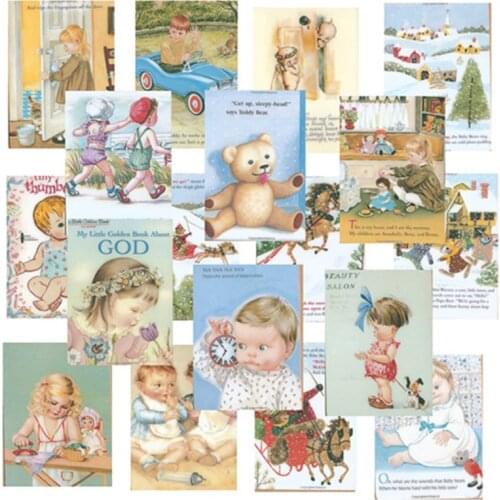 18pcs Retro Europe and America Childhood Memories Sticker DIY Scrapbooking Album Mobile Phone Happy Plan Base Decoration Sticker