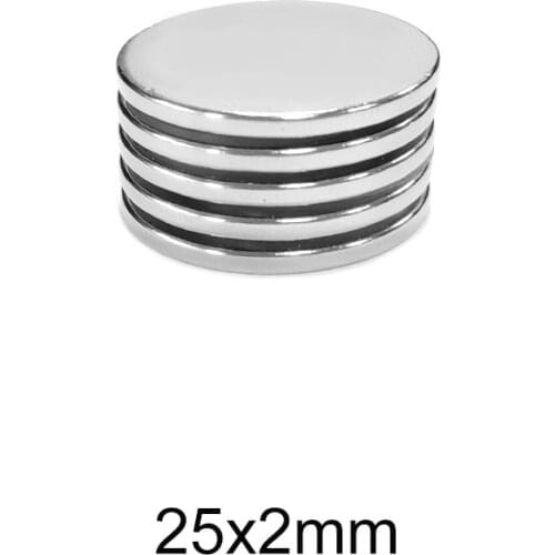 5/10/20//30/50PCS 25x2 Round Powerful Magnetic Magnet 25mmx2mm Sheet Neodymium Magnet 25x2mm Permanent NdFeB Strong Magnets 25*2