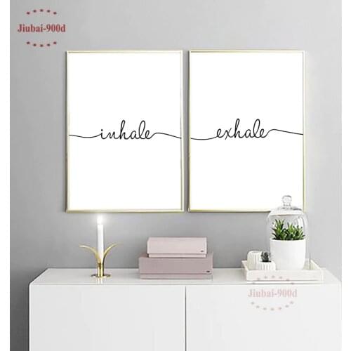 900D Nordic Home Decoration Canvas Painting Inhale and Exhale Wall Pictures For Living Room Posters And Prints On The Wall SAN93