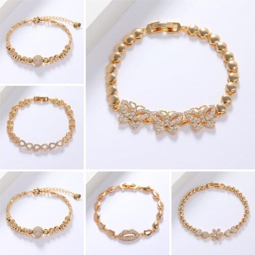 LUALA 24 style Trendy Female Guarantee Gold Filled Bracelet AAA ZirconLuxury Bangle for women Fashion CZ Jewerly Wholesale