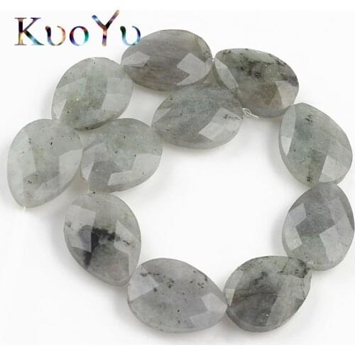 13X18mm Natural Stone Faceted Grey Labradorite Beads Loose Water droplets Shape Bead For Jewelry Making DIY Bracelet Accessories