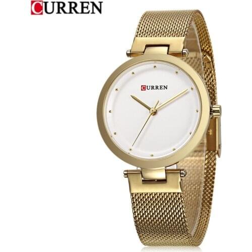 CURREN 9005 Women Watche Fashion Luxury Metal Mesh Brand Stainless Steel Quartz Wrist watch women Lovers Gift