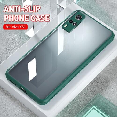 For Vivo Y31 Cases Protective Shell TPU Tire Pattern Bumper Clear Acrylic Case for vivo Y31 Y 31 vivoY31 Camera Protect Coques