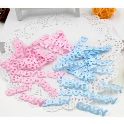 DIY 200pcs Baby Shape Satin clothes applique Baby Shower Birthday Decorations Party 8X35MM