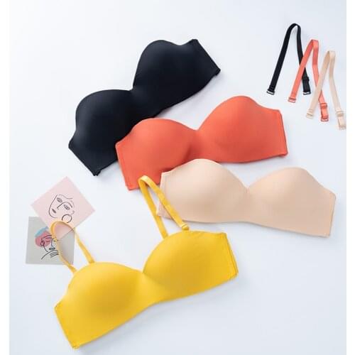 Women Invisible Bra Strapless Bralette 1/2 Cup Womens Underwear Sexy Female Push Up Seamless Party Wedding Bras Lingerie