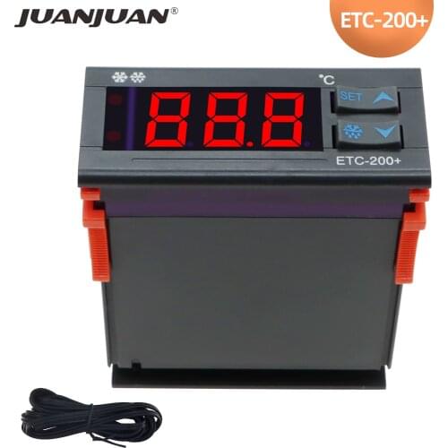 ETC-200+ Digital Thermostat Temperature Controller Microcomputer Refrigeration Heating Controller 220V with Data Reading 50%off