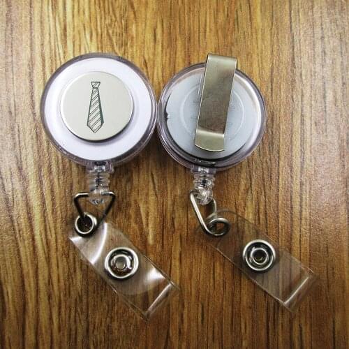 Tie ID Badge Reel gift for him/her friend family retractable recoil id badge holder work fun