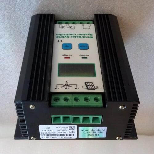 Wind Solar Hybrid Charge Controller 12V 24V for 800W 600W 400W wind turbine generator & 400W 300W 150W solar panel controller