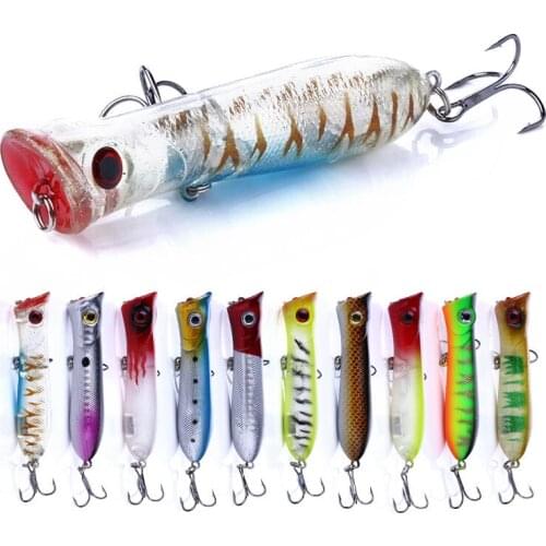 HENGJIA New Popper Wobbler Fishing lure With 6# hooks 8cm12g floating crankbait artificial bait poper pesca carp pike 1pcs