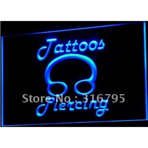 I484 Tattoos Piercing Ring Body Shop LED Neon Light Light Signs On/Off Switch 20+ Colors 5 Sizes