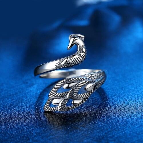 Luxury Brand Peacock Rings For Women Wedding Statement Jewelry Valentines Gifts Lover Finger Ring