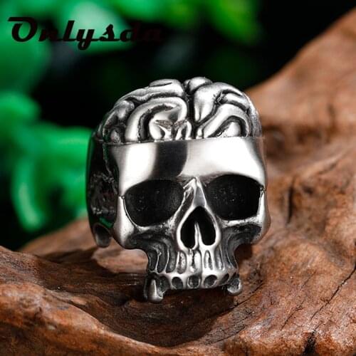 Skull Thingker Ring Gothic 316L Stainless Steel Rvs Biker Gold Ring Motorfiets Band Sieraden Freeshipping Vintage Anel Gift