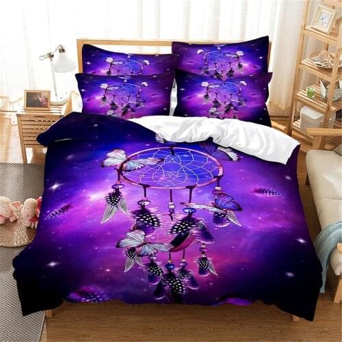 3D Purple Bedding Set Queen Bedding Duvet Cover Set Bedding Set Bed Cover Cotton Queen Bedroom Bed Cover Set Bed Set Bedding