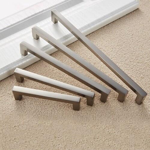 Kitchen Door Handles Cabinet Handles Drawer Knobs Aluminum Alloy Wardrobe Door Handles Brushed Modern Style Hardware Pulls