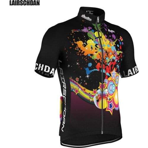 LairschDan 2021 Breathable Men Short Sleeve Shirt Road Bike Jersey Outdoor Sport Colorful Cycling Jersey Fahrrad Trikots Herren