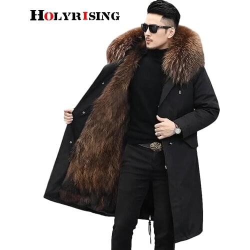 M-5XL Mens Pie coat Detachable Liner 2020 New Fur Coat Long Outerwear For Men Suitable for Russian winter at minus 30 degrees
