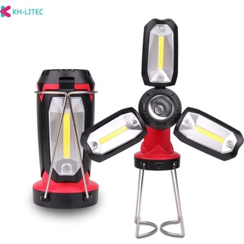 COB Work light Powrful LED Flashlight Portabl Lantern Camping Hiking Hunting Emergency Multifunction Rechargeable lighting