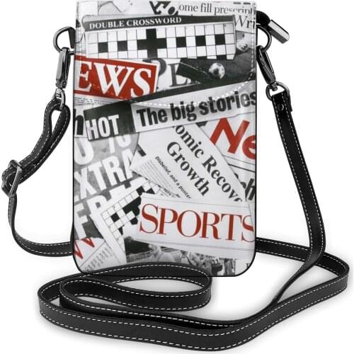 NOISYDESIGNS Newspaper Pattern Mini Purses and Handbags Women 2021 Crossbody Bag Phone Shoulder Bag Luxury Designer Hand Bag