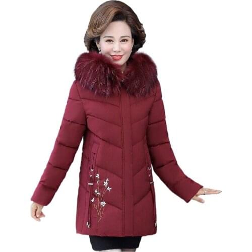 New Plus Size 5XL Winter Jacket Female Down Cotton Padded Clothes Women Casual Slim Parka Middle-aged Coat Overcoats
