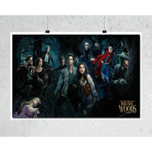 H208 New Into the Woods Cinderella Rapunzel Movie Wall Sticker Silk Poster Art Home Decoration Christmas gift