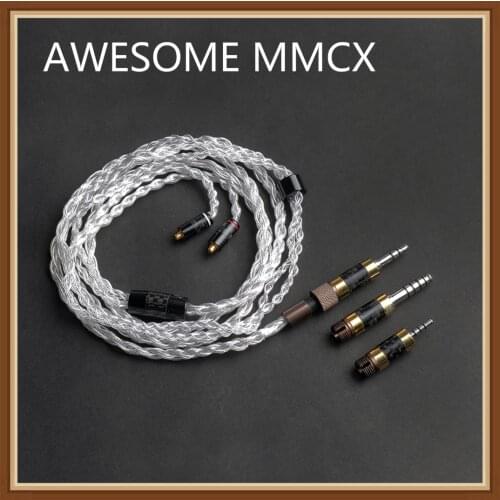 OKCSC The AWESOME Plug MMCX Interface Upgrade Cables 2.5mm/4.4mm Balance Jack 3.5mm Pure Silver OCC Gold Plated DIY HiFi Tools