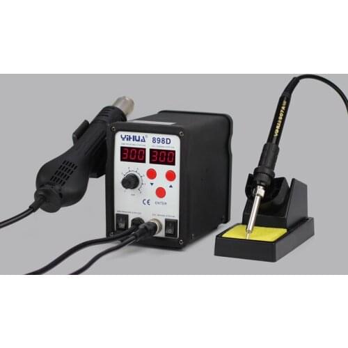 Hot air 898d smd rework station with Hot air gun and Soldering iron